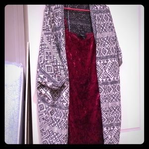 Black and cream Aztec print cardigan